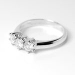 Anello Trilogy 0.75 carati Diamanti colore D purezza IF GIA