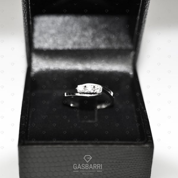 Anello Delfino 3 Diamanti F-VS1