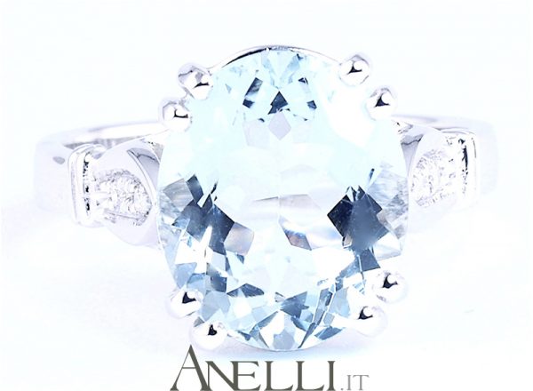 Anello acquamarina 3 carati