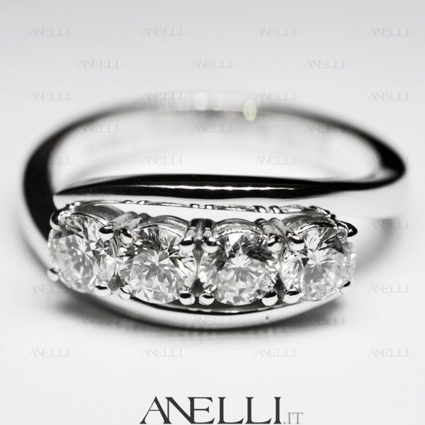 Anello con 4 Diamanti 1 Carato D-VVS1