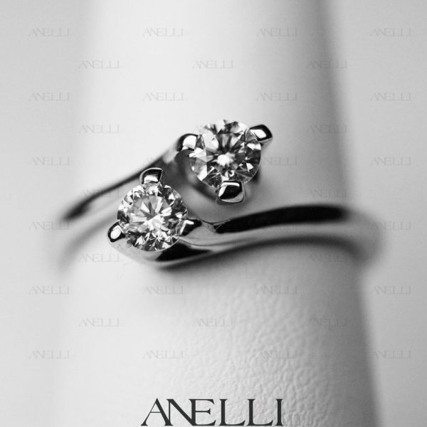 Anello Giulietta e Romeo da mezzo carato (F-VS1)