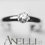 Anello solitario 0,10 carati - Colore F purezza IF