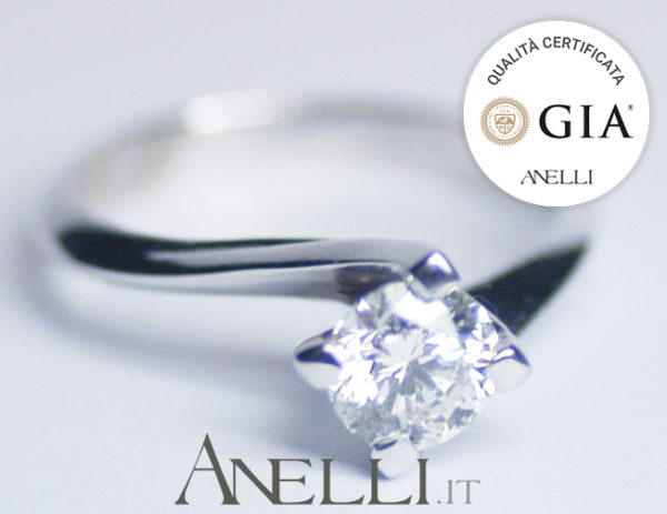 Anello Solitario 0,70 carati F-VS1 con GIA inclusa