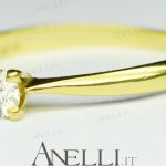 Anello Solitario Oro Giallo 0.20 carati F-VS1 GIA