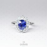 Anello Zaffiro Blu e Diamanti
