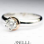 Solitario in Oro Bianco e Oro Rosa 0.40 D-IF GIA