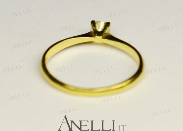 Solitario Oro Giallo 0.20 carati D-IF GIA
