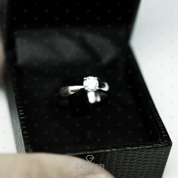 Solitario Platino Diamante 0.50 D-IF Triplo Excellent GIA