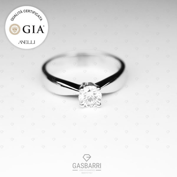 Solitario Platino Diamante 0.50 D-IF Triplo Excellent GIA