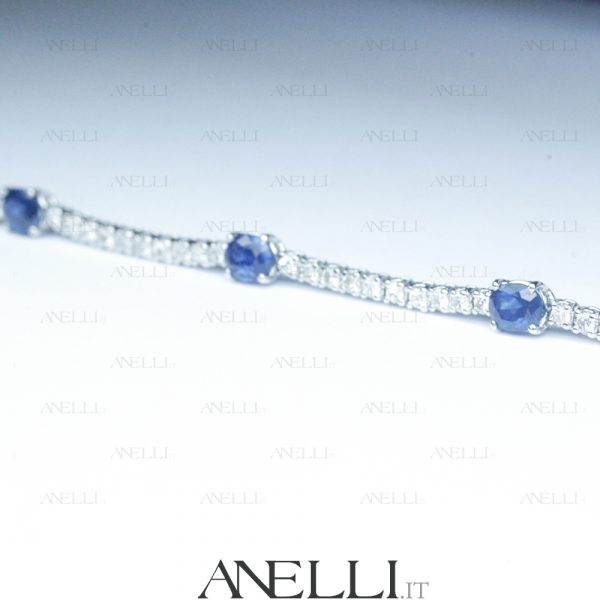 Bracciale Tennis con Zaffiri e Diamanti