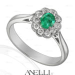 Anello Fiore Smeraldo 1 Carato