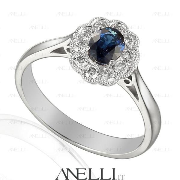 Anello Fiore Zaffiro