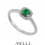 Anello Halo Smeraldo 0.90 Carati