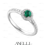 Anello Halo con Smeraldo 1.15 Carati