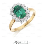 Anello con Smeraldo di 2.50 Carati e Diamanti