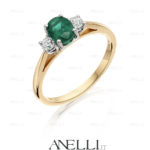 Anello Trilogy Smeraldo 1 Carato con Diamanti