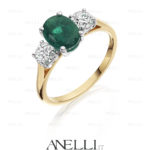 Anello Trilogy Smeraldo e Diamanti