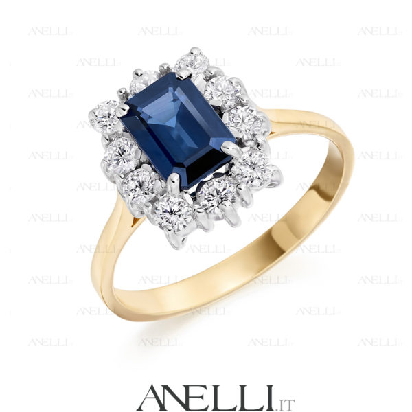 Anello Zaffiro Rettangolare