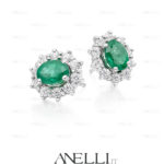 Orecchini a Fiore con Smeraldi e Diamanti