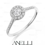 Anello Halo Diamante 0.40 carati F-VS1