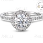 Anello Halo Diamante 0.70 F-VS1 con GIA
