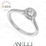 Anello Halo 0.30 carati F-VS1 con GIA