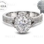 Halo Platino Diamante Ovale 1 Carato F-VS1 GIA