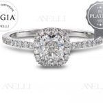 Halo Platino Cuscino 0.50 carati D-IF GIA