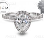 Halo Platino Goccia 1.50 carati F-VS1 GIA