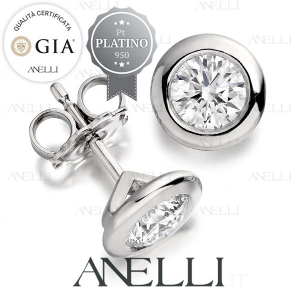Orecchini 1 Carato D-IF Platino GIA