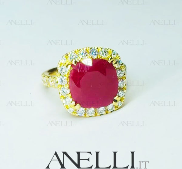 Anello Fidanzamento Rubino IGI