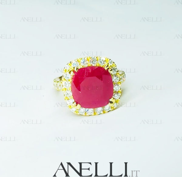 Anello Fidanzamento Rubino IGI
