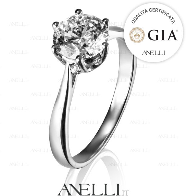 Anello di Fidanzamento 1 Carato F-VVS1 GIA