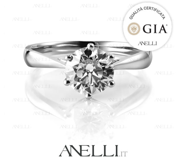Anello Fidanzamento 1 Carato F-VS1 GIA