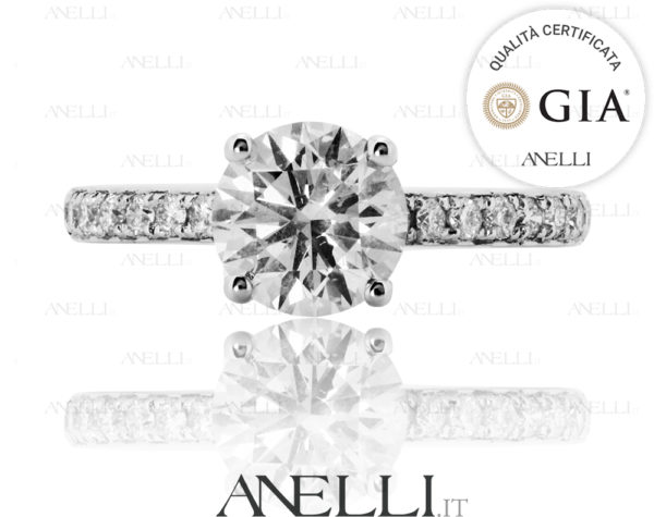 Anello Fidanzamento 0.80 D-IF Triplo Excellent GIA