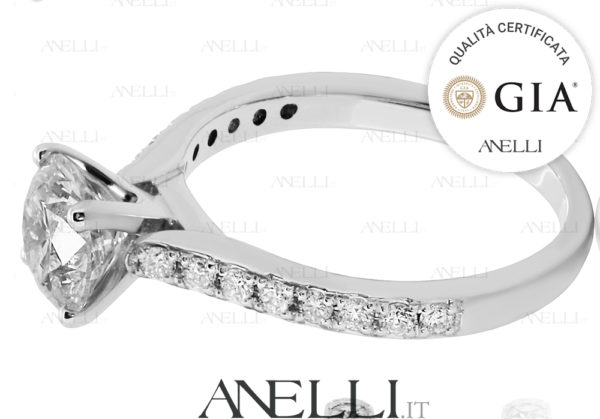 Anello Fidanzamento 0.80 D-IF Triplo Excellent GIA