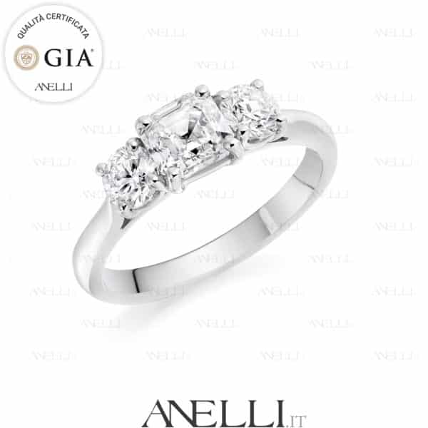 Trilogy Diamante Quadrato Asscher 2 Carati