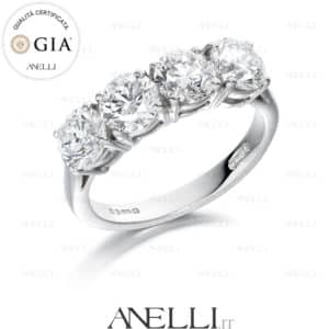 Anello 4 Diamanti 2.80 carati totali D-IF GIA