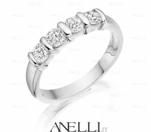 Anello 4 Diamanti 1 Carato D-IF GIA America
