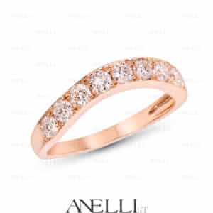 Anello Oro Rosa 9 Diamanti D-IF
