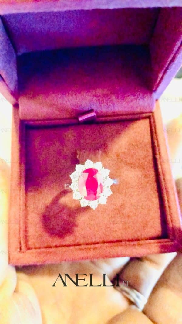 Anello Rubino Rosa Birmano non trattato