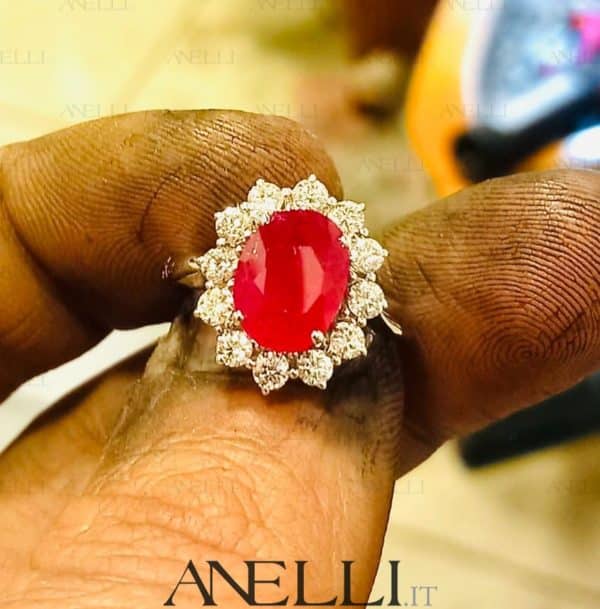 Anello Rubino Rosa Birmano non trattato