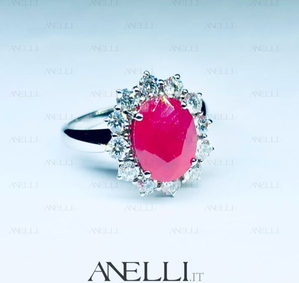 Anello Rubino Rosa Birmano non trattato