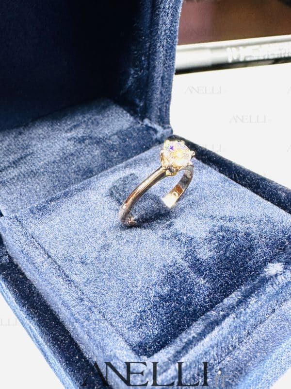 Anello Oro Rosa 0.60 D-IF Triplo Excellent GIA