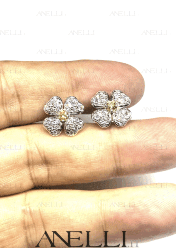 Orecchini Fiore Diamanti Fancy Yellow