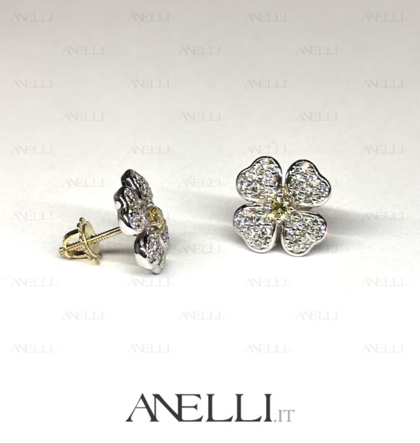 Orecchini Fiore Diamanti Fancy Yellow