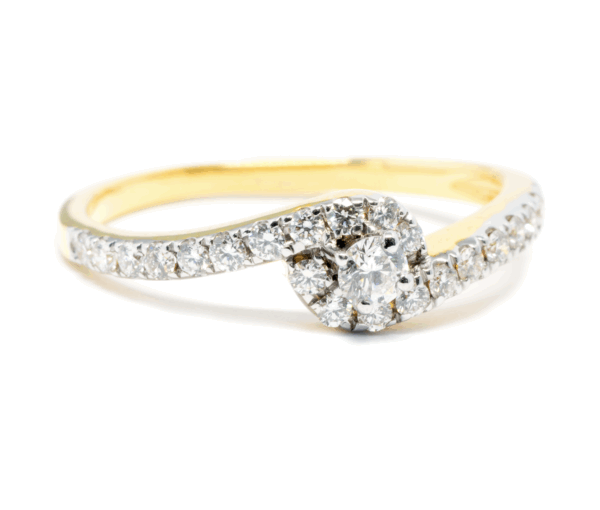 Anello Fidanzamento oro Giallo e Diamanti
