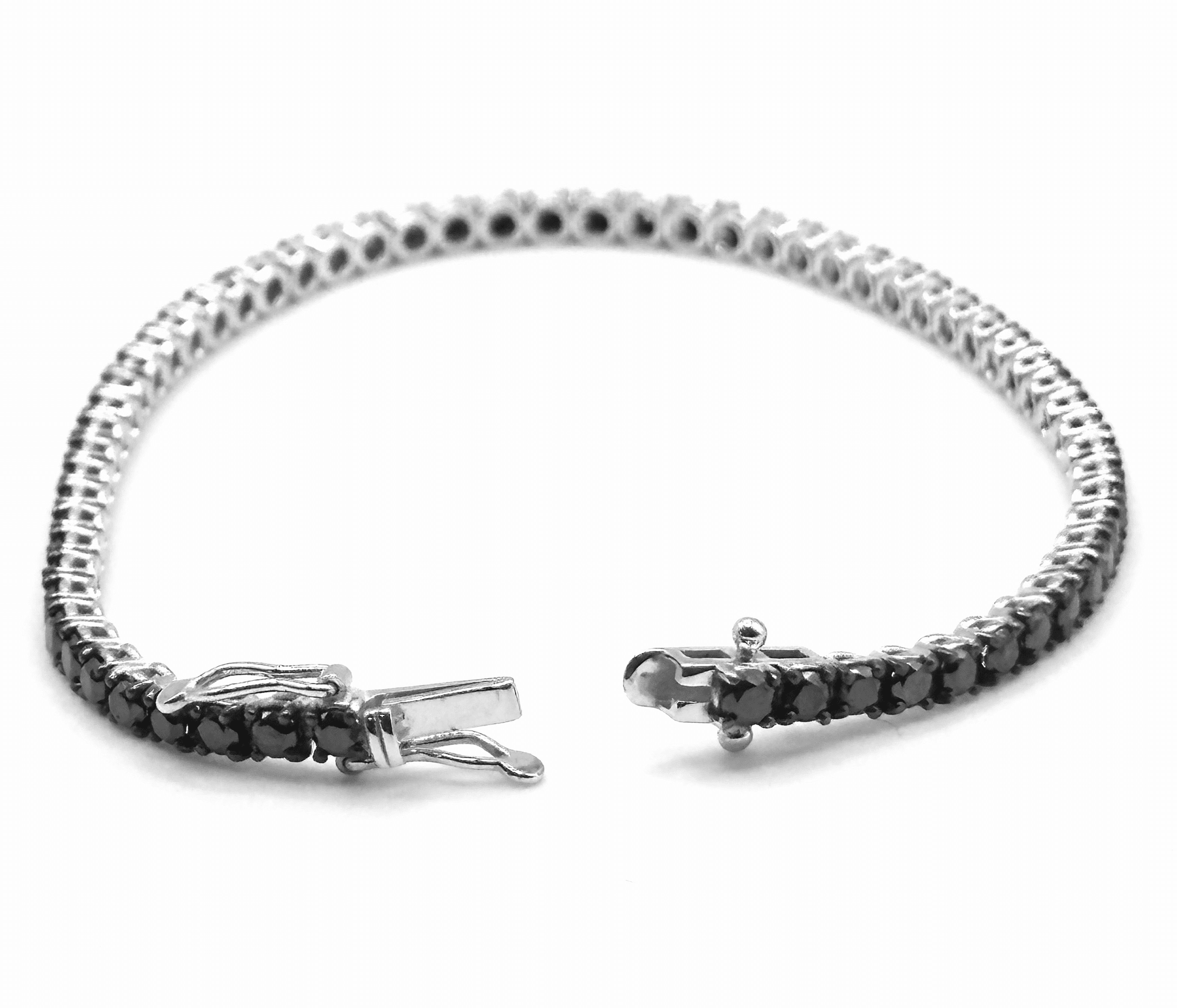 Bracciale Tennis Diamanti Neri 4 Carati