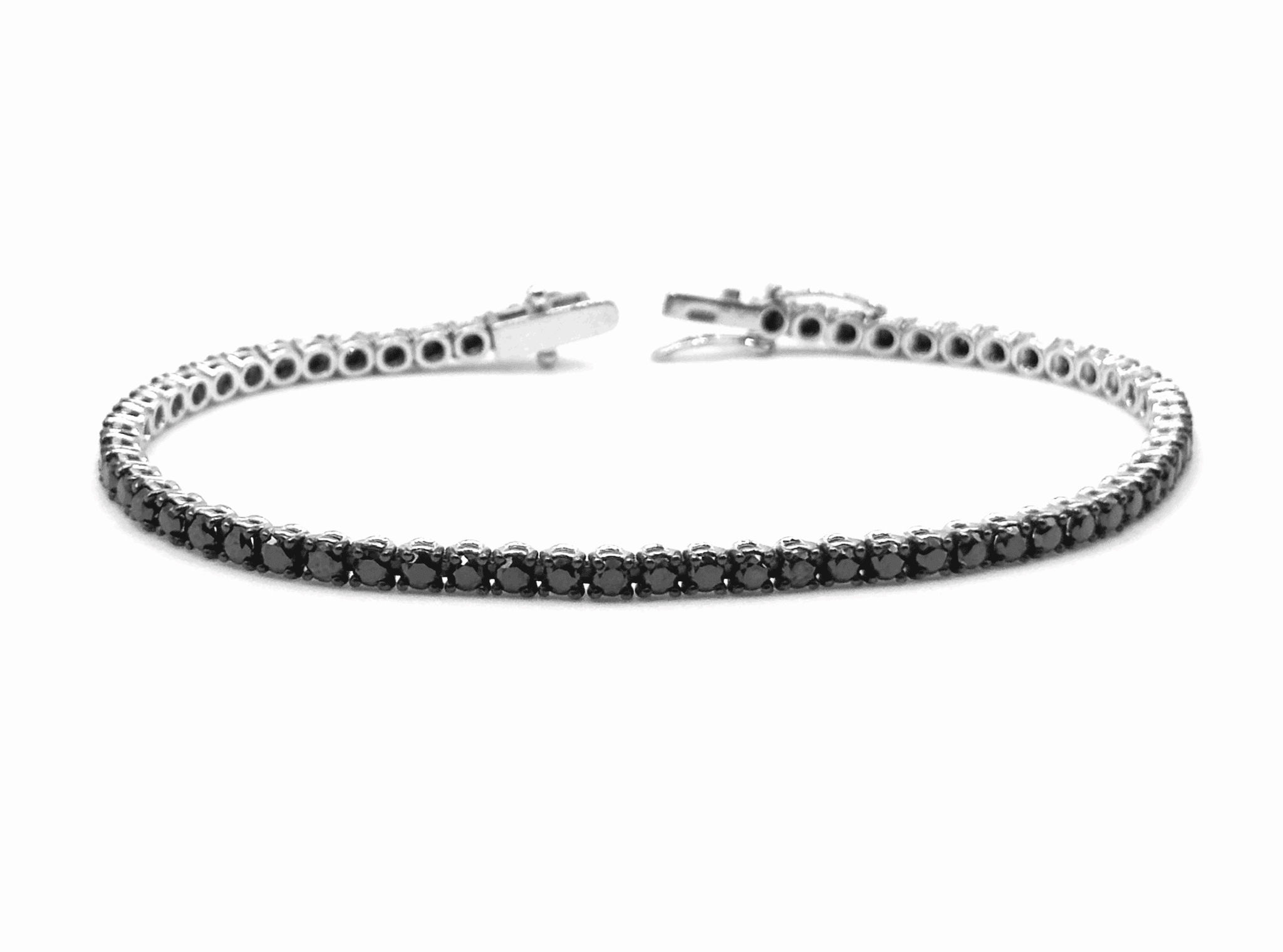 Bracciale Tennis Diamanti Neri 4 Carati